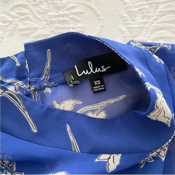 NWOT Lulus Floral Dressed Up Royal Blue Floral Print Midi Dress XSmall - Picture 5 of 9